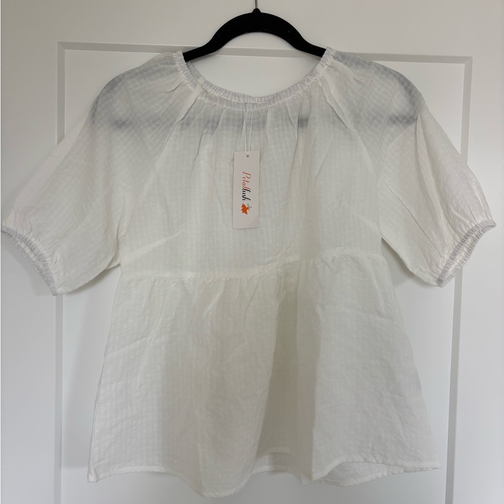 Petallush White Textured Blouse